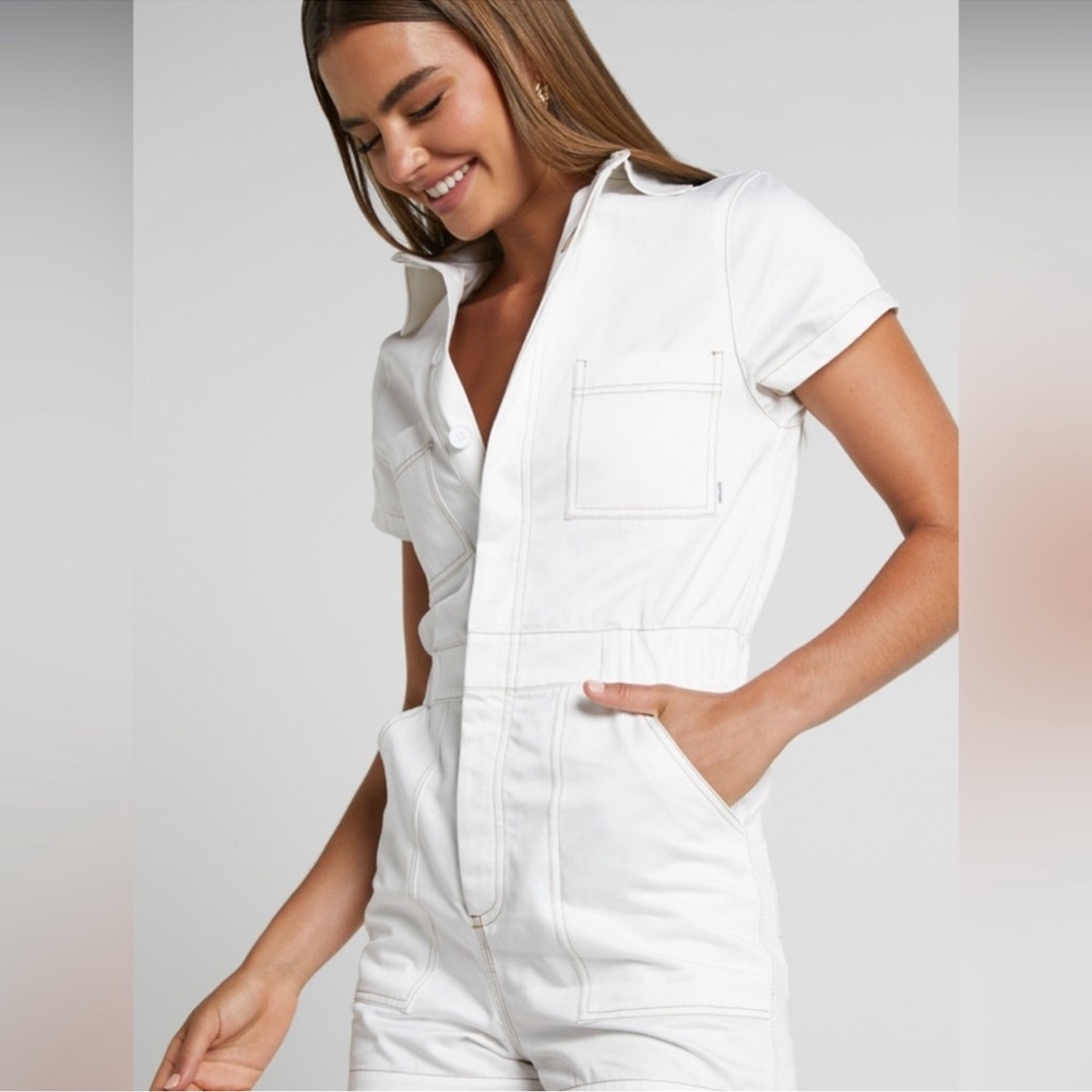 ROLLA'S White Short Sleeve Utility Jumpsuit